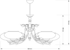 Подвесная люстра Kutek Casamia CAS-ZW-6 (P)