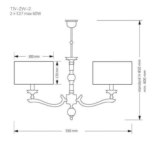 Подвесная люстра Kutek Mood Tivoli TIV-ZW-2 (N)