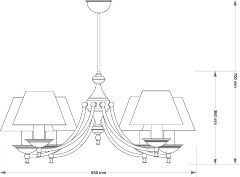 Люстра на штанге Kutek San Marino Lampshade SAN-ZW-6(P/A)CR