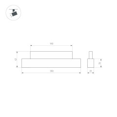 Трековый магнитный светильник Arlight MAG-ORIENT-FLAT-L350-12W Day4000 (BK, 100 deg, 48V, DALI) 055797