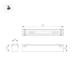Трековый магнитный светильник Arlight MAG-VIBE-LASER-L197-12W Day4000-MIX (BK, 24 deg, 48V, TUYA Zigbee) 044189