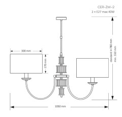 Люстра на штанге Kutek Mood Cero CER-ZW-2(N)