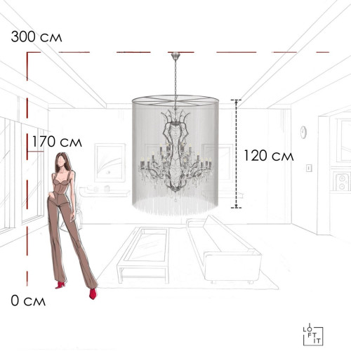 Подвесная люстра Loft IT Vaille Crystal 10450/1200