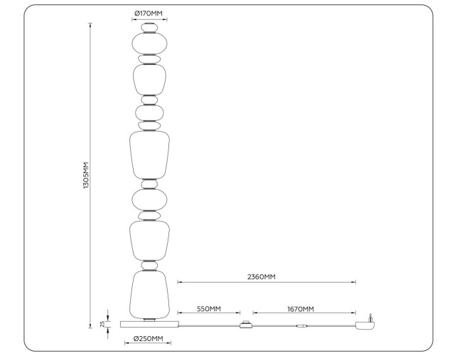 Торшер Ambrella Light High Light Ceramo Modern LH53172