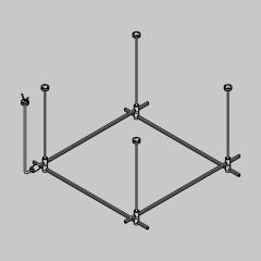Основание квадратное двухуровневое на тросовых подвесах Hang для трековых светильников Maytoni Technical Flarity TFC-Flar-H08-BS