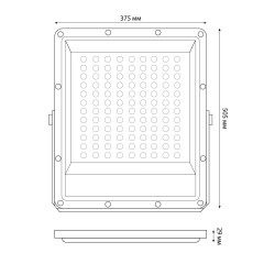 Прожектор Uniel ULF-F51D-300W/6500K IP65 200-240V GREY UL-00012762