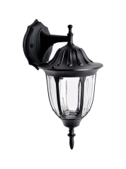 Уличный настенный светильник ЭРА Галатея GBW-105-1-BL-0380 230В Е27 IP54 чёрный вниз Б0071483