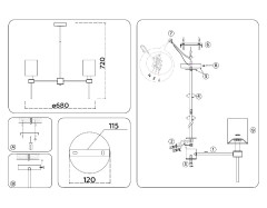 Люстра на штанге Ambrella Light High Light Classic LH72371