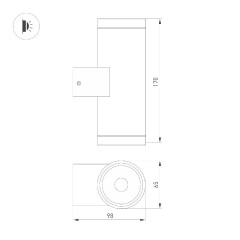 Уличный настенный светильник Arlight LGD-RAY-WALL-TWIN-R65-2x9W Warm3000 (GR, 23 deg, 230V) 038154