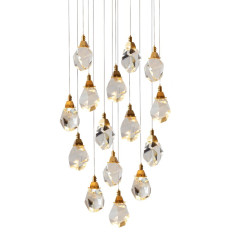 Подвесной светильник Delight Collection Crystal rock II 9701P/15R brass