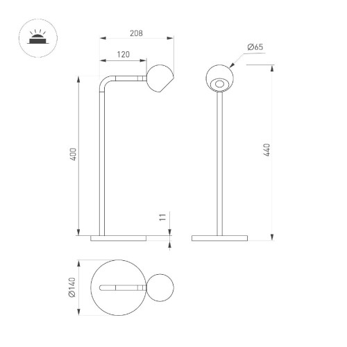 Настольная лампа Arlight SP-OTTORI-TAB-6W Warm3000 (WH, 30 deg, 230V) 051021