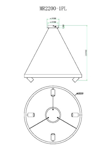 Подвесная люстра Myfar James MR2200-1PL
