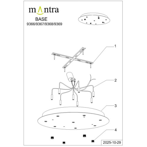 Подвесная люстра Mantra Boomerang 9369+9240 (8L)