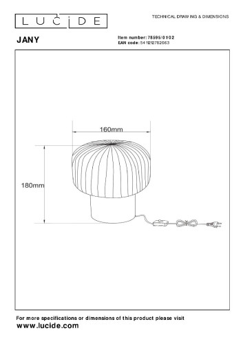 Настольная лампа Lucide Jany 78595/01/02
