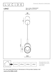 Уличный подвесной светильник Lucide Lenz 33806/08/97