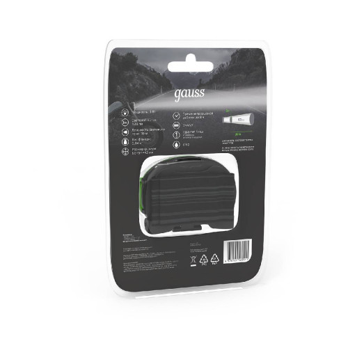 Налобный светодиодный фонарь Gauss от батареек 66х54 120 лм GF302