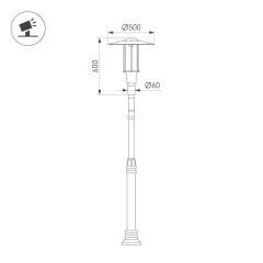 Уличный консольный светильник Arlight OXOR-SHADL-С-500x600-50W Day4000 052469