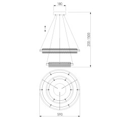 Подвесной светильник Eurosvet Imperio 90241/2 белый/ серебро Smart