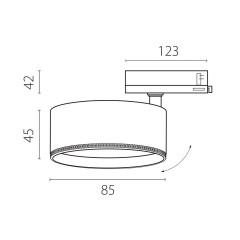 Трековый трехфазный светильник Quattro LED с адаптером Lightstar Alta Pro A5536QT