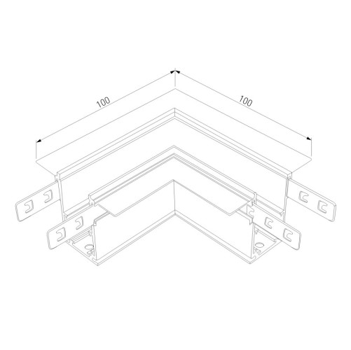 Коннектор угловой внутренний для встраиваемого шинопровода Elektrostandard Slim Magnetic 4690389178986