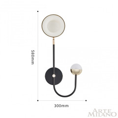 Бра Arte Milano Ferrara 273299/1+1 BK/GD