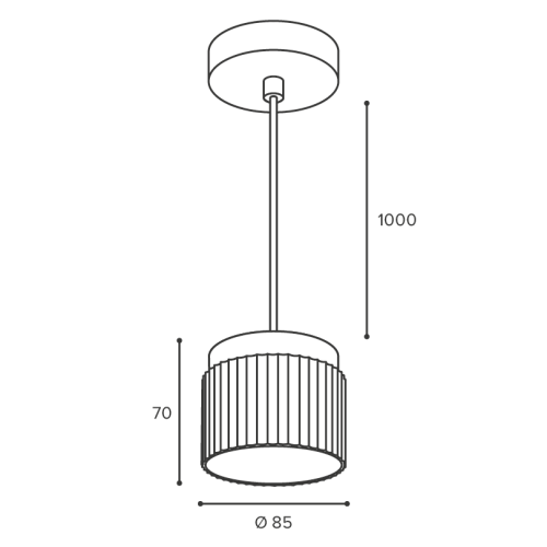 Подвесной светильник WOLTA Muse WSL-GX53/P19BG