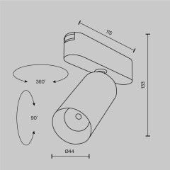 Трековый магнитный светильник Maytoni Focus LED TR103-1-12W3K-M-W