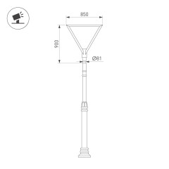 Уличный консольный светильник Arlight OXOR-TRILEIS-900x850х80-25W Day4000 052473