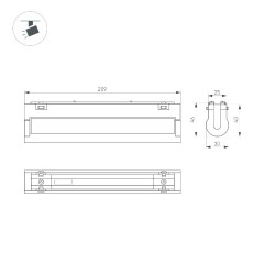 Трековый магнитный светильник Arlight MAG-VIBE-LASER-TURN-L209-12W Warm3000 (WH, 24 deg, 48V) 044428