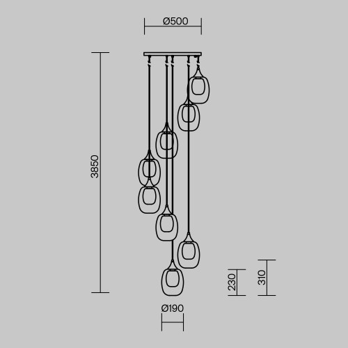 Каскадная люстра Maytoni Aura MOD016PL-08BS1