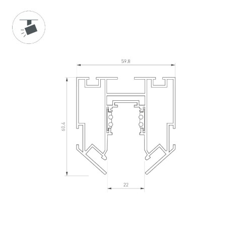 Шинопровод встраиваемый Arlight MAG-ORIENT-TRACK-2653-STR-G-3000 (WH) 047571