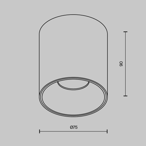 Накладной светильник Maytoni Alfa LED C064CL-12W4K-RD-B