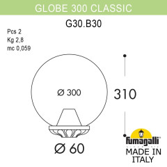 Уличный светильник на столб Fumagalli GLOBE 300 Classic G30.B30.000.VXE27