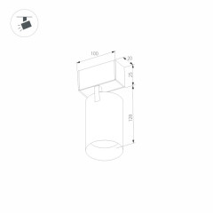Трековый светильник для магнитного шинопровода Arlight Mag-Spot-25-R120-12W Day4000 033241