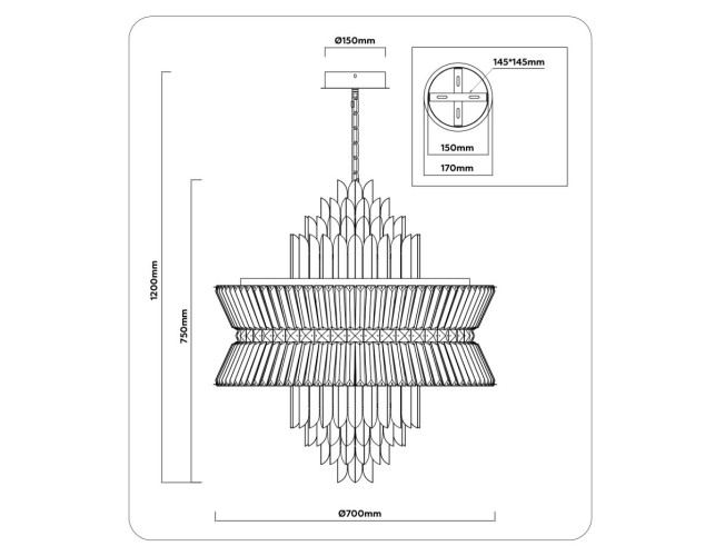 Подвесная люстра Ambrella Light High Light Crystal LH41026