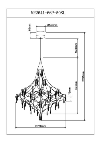 Подвесная люстра Myfar Allegria MR2641-66P-50SL