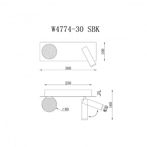 Настенный светильник iLedex Telescope W4774-30 SBK