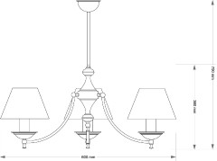 Люстра на штангера Kutek San Marino Lampshade SAN-ZW-3(P/A)CR