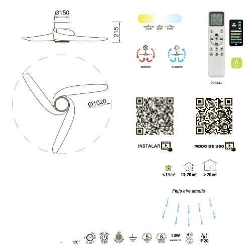 Люстра-вентилятор Mantra Island 8712