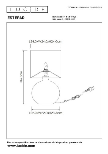 Настольная лампа Lucide Esterad 10519/81/33