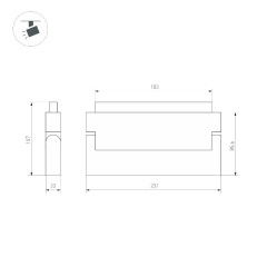 Трековый светильник Arlight MAG-ORIENT-FLAT-FOLD-S230-12W Day4000 (WH, 80 deg, 48V) 035856(1)
