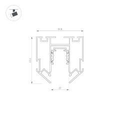 Шинопровод встраиваемый Arlight MAG-ORIENT-TRACK-2653-STR-G-3000 (BK) 047572