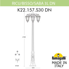 Садово-парковый светильник Fumagalli RICU BISSO/SABA 3L DN K22.157.S30.AXE27DN