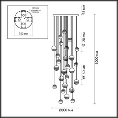Каскадная люстра Odeon Light Roni 5037/232L