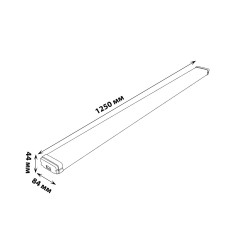 Линейный подвесной светильник Uniel ULO-K21A 40W/5000K/L125/K IP65 WHITE UL-00013701