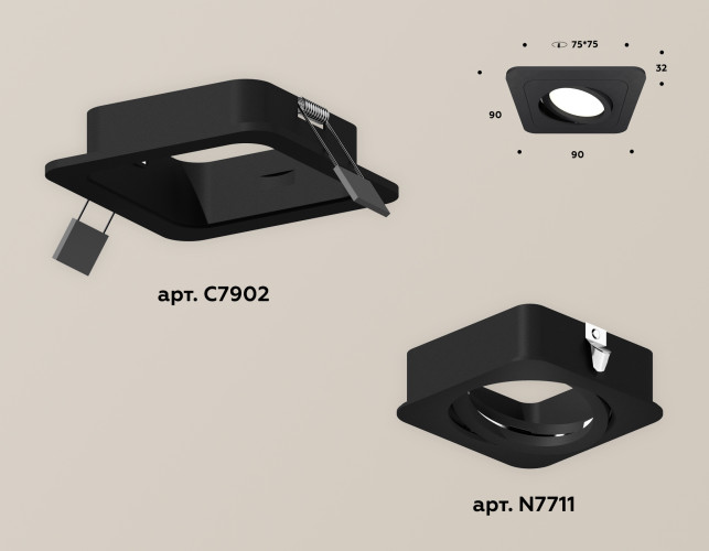 Встраиваемый поворотный светильник Ambrella Light Techno XC7902010 (C7902, N7711)