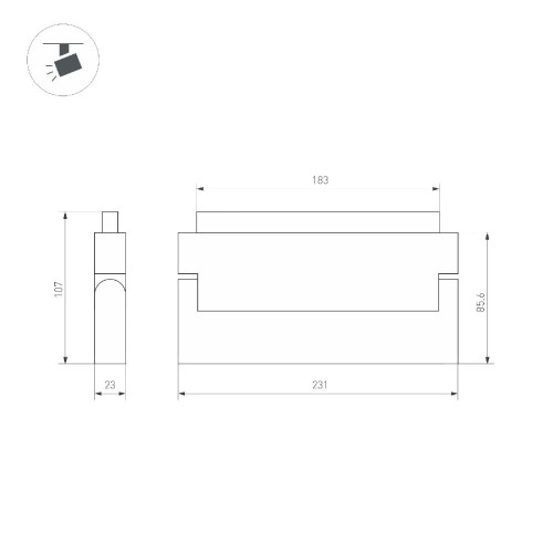 Трековый светильник Arlight MAG-ORIENT-LASER-FOLD-S230-12W Warm3000 (WH, 30 deg, 48V) 035866(1)