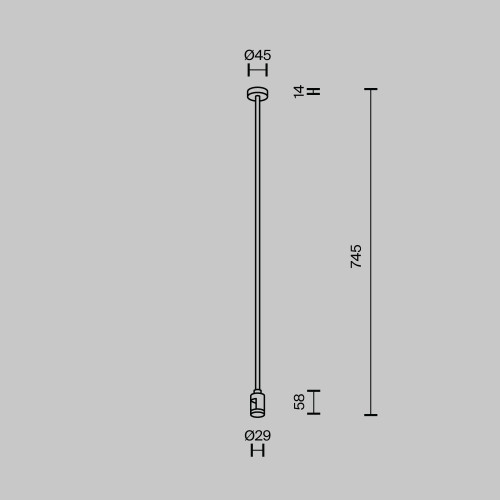 Крепление потолочное одинарное Maytoni Flarity TRA159C-S1-PT