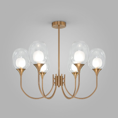 Люстра на штанге Eurosvet Spritz 70217/6 латунь Smart a064749