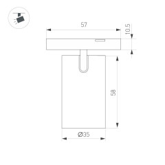 Трековый магнитный светильник Arlight MAG-MICROCOSM-SPOT-R35-5W Warm3000 (BK, 36 deg, 24V) 043252(1)